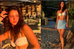 Triptii Dimri nails effortless beach style in a minimalist white bikini top and mini skirt